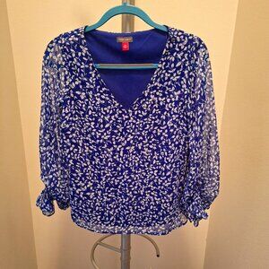 Vince Camuto V-neck puff sleeves blouse